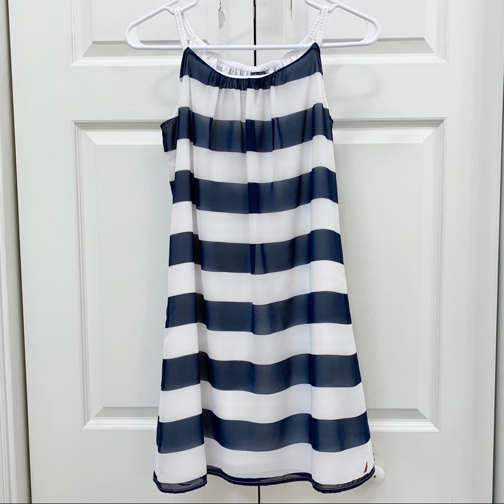 Nautica Striped Navy & White Dress Girls 12